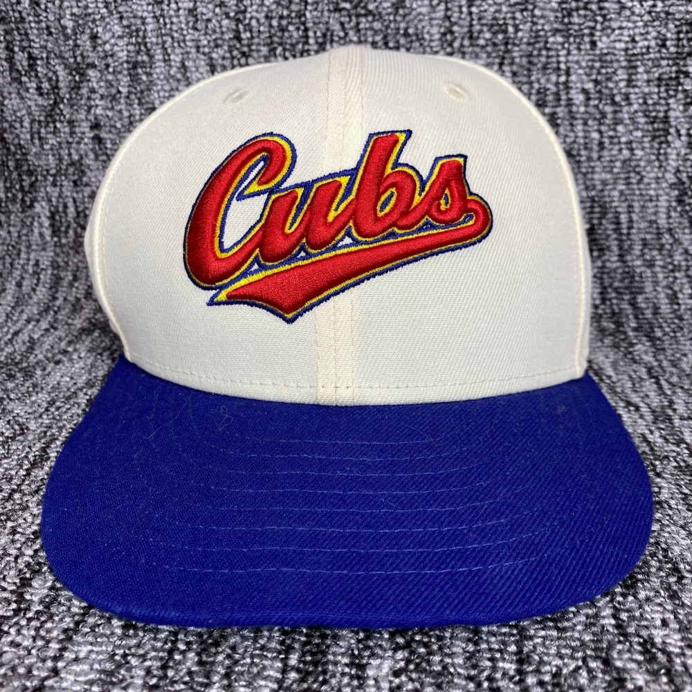 New Era 59FIFTY Chicago Cubs Hat Big League Chew Fitted Cap SZ 7 1/8 Cream Blue